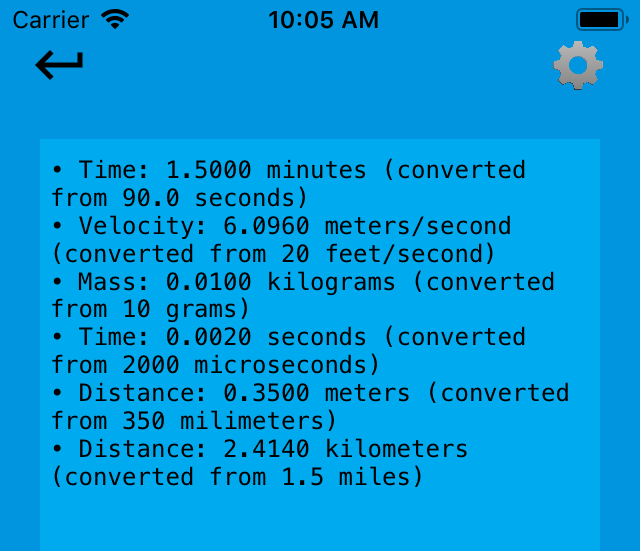 past conversion screen