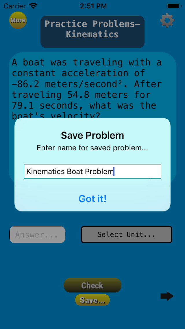 saving problem